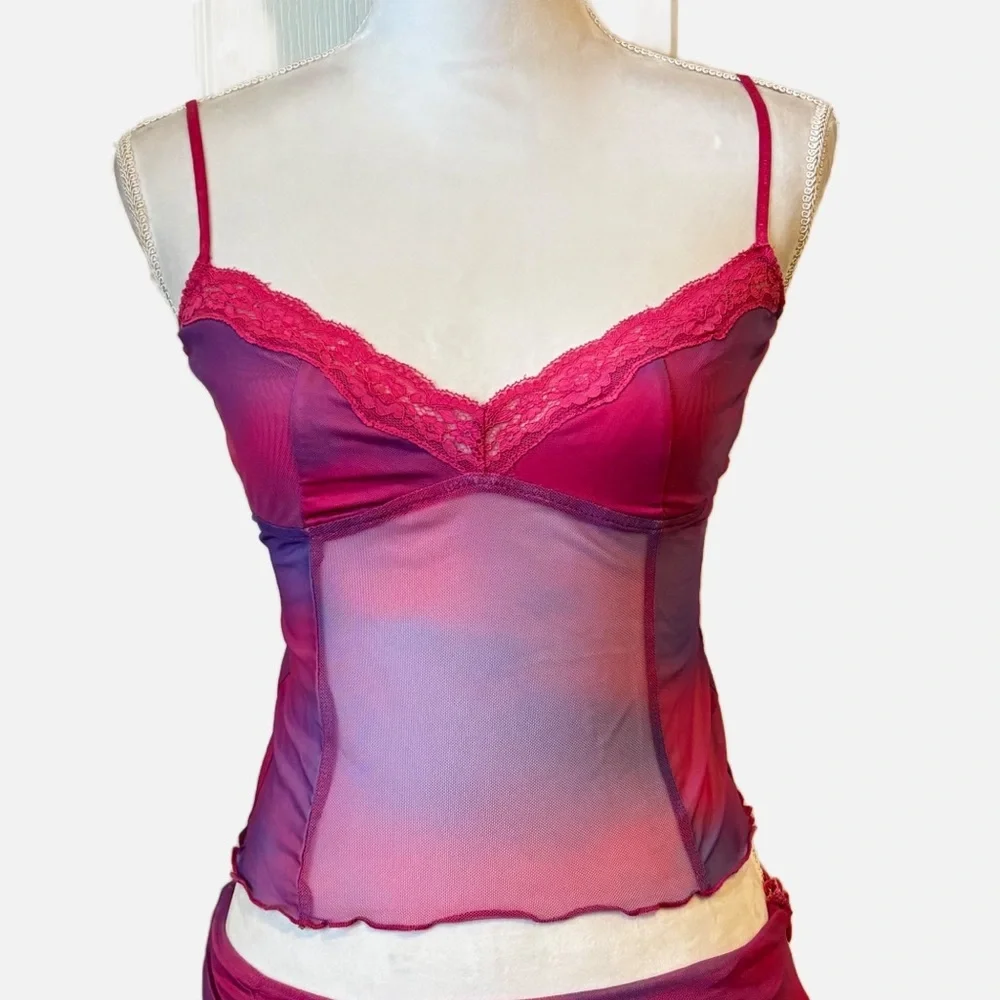 I.AM.GIA Matching Mesh Camisole and Mini Skirt Gianna Cloud Print Set